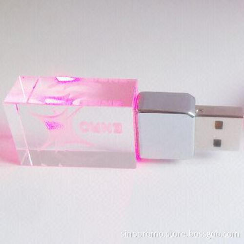 Crystal USB Drive with flash lighting